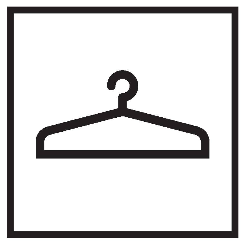 Türschild Piktogramm Garderobe, Folie, selbstklebend, 150x150mm