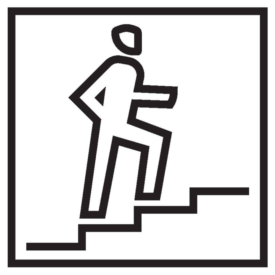 Türschild Piktogramm Treppe, Folie, selbstklebend, 150x150mm