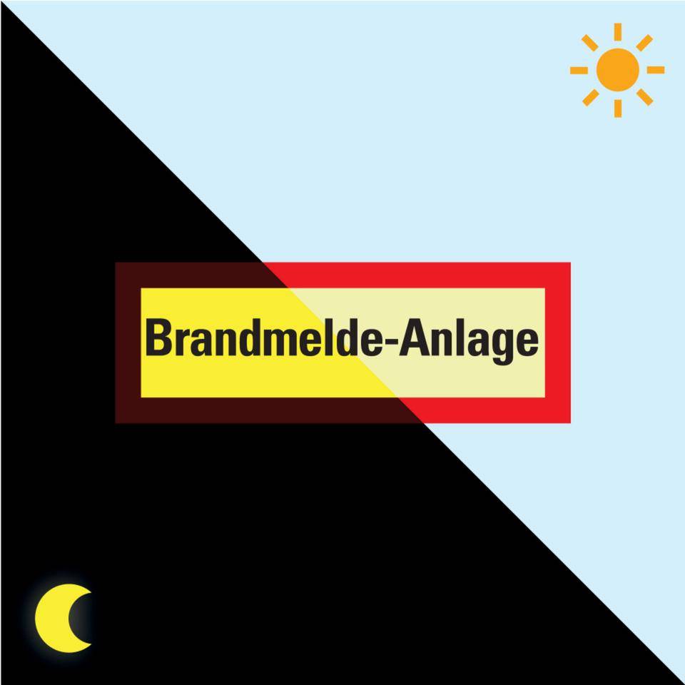 PERMALIGHT® power Feuerwehrschild Brandmelde-Anl.,Folie,selbstklebend,297x105mm