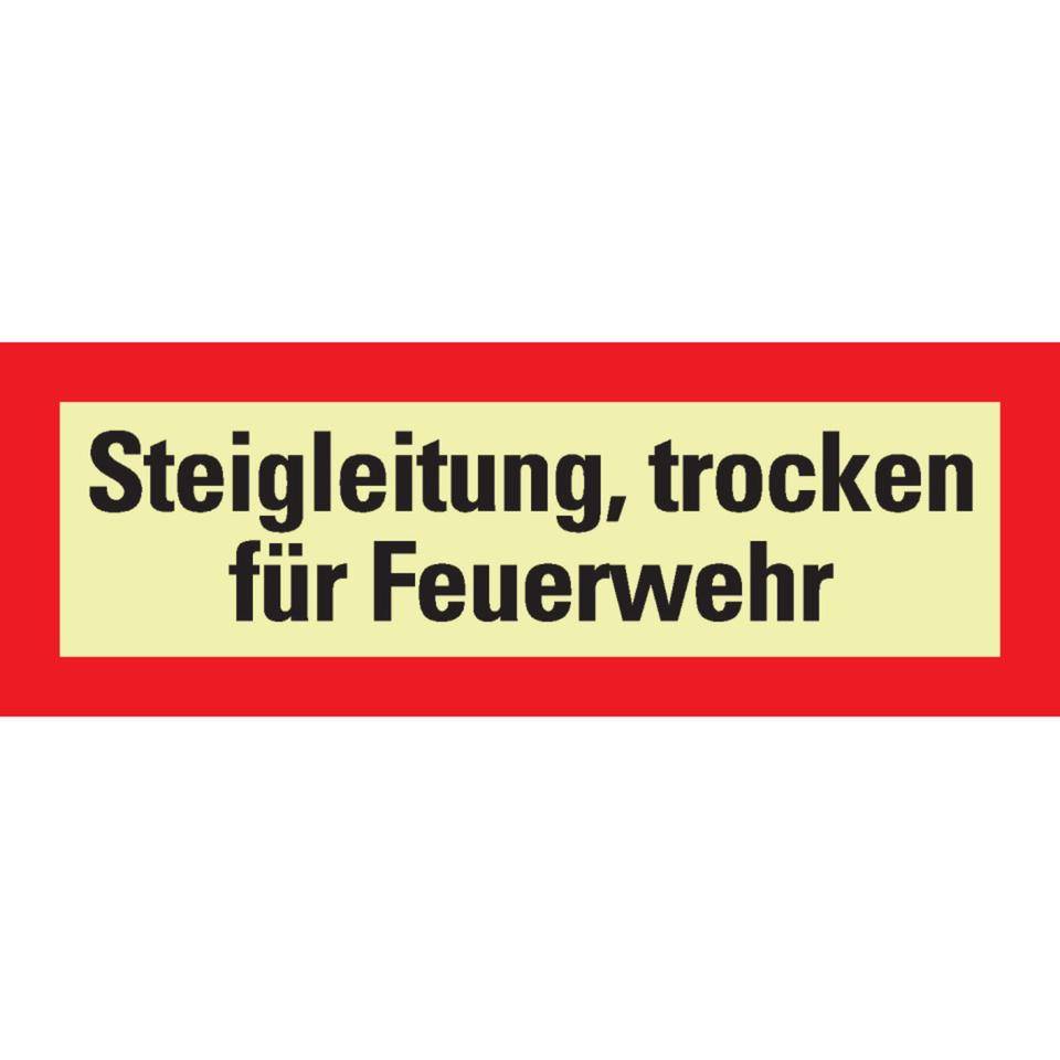 PERMALIGHT® power langnachleuchtend Feuerwehrschild Steigleitung, trocken f.Feuerw., Folie, 210x74mm