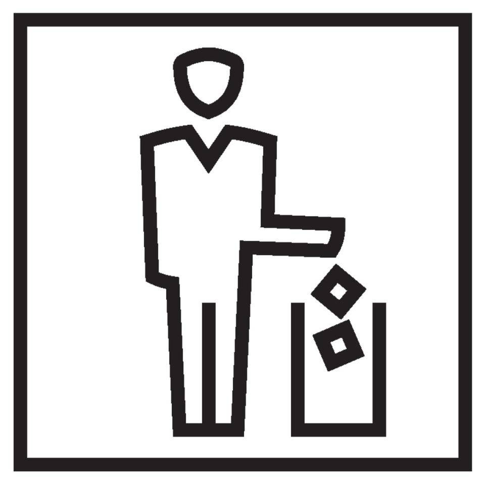 Türschild Piktogramm Abfallbehälter, Folie, selbstklebend, 150x150mm