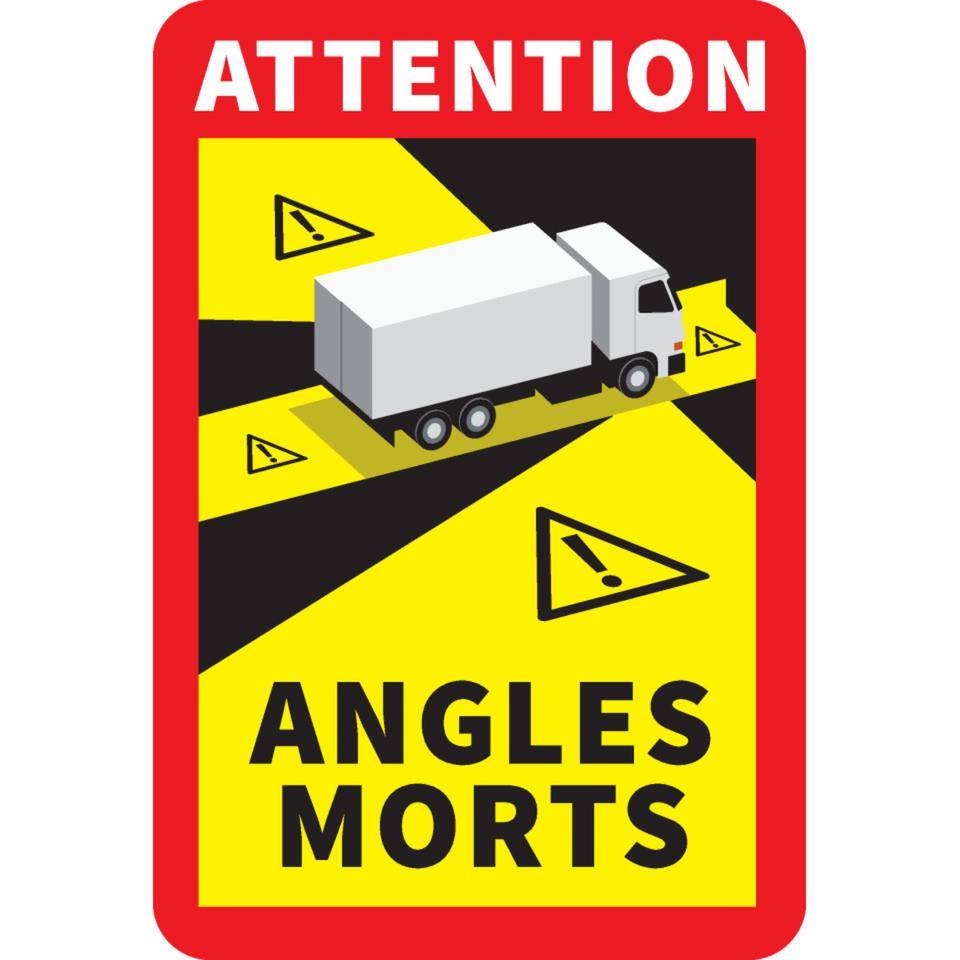 Aufkleber Achtung Toter Winkel-Angles Morts,franz.,R.313/StVO,Folie,250x170mm