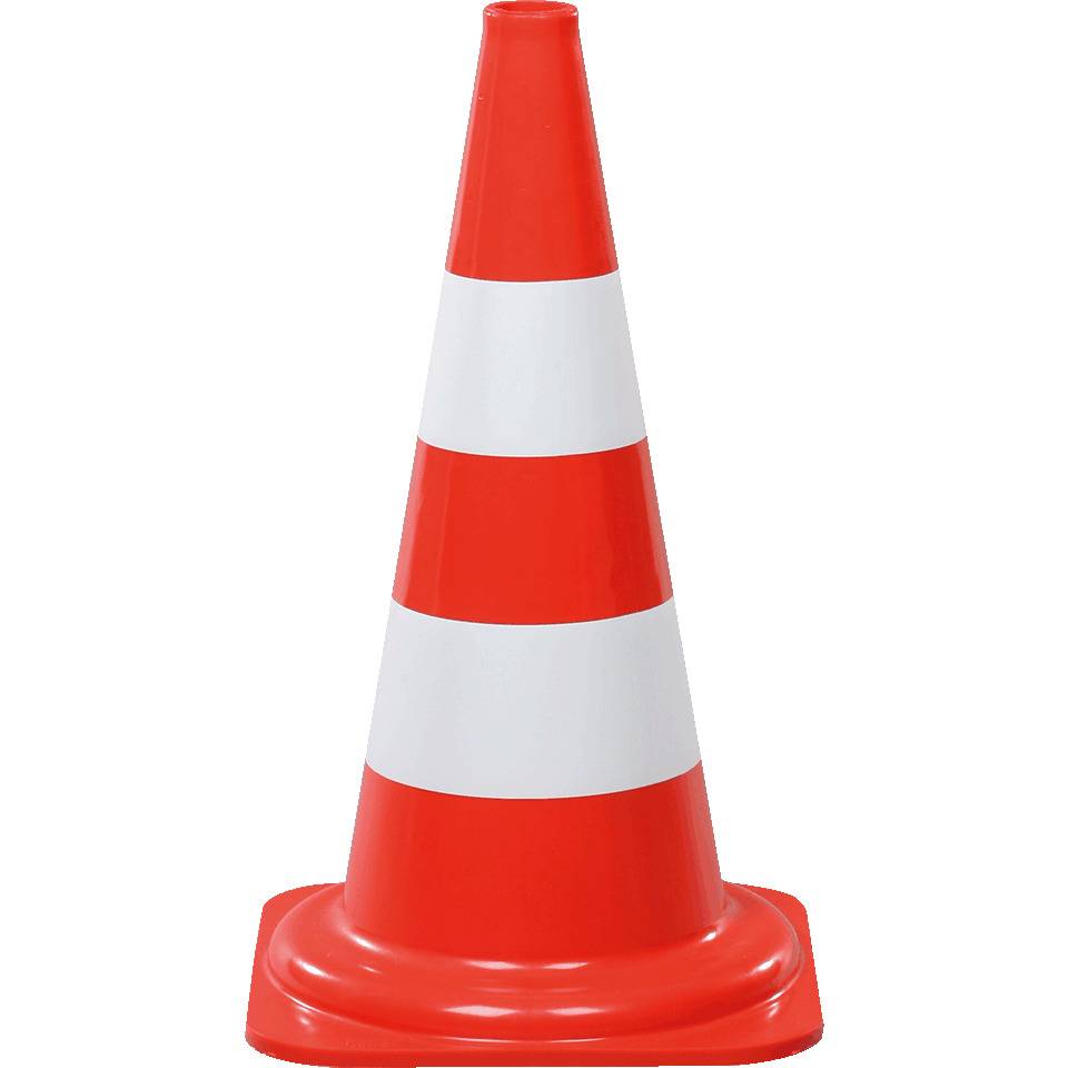 K.57 Leitkegel, für den Tageinsatz, rot/weiß tagesleuchtend, 500mm, 1,3kg