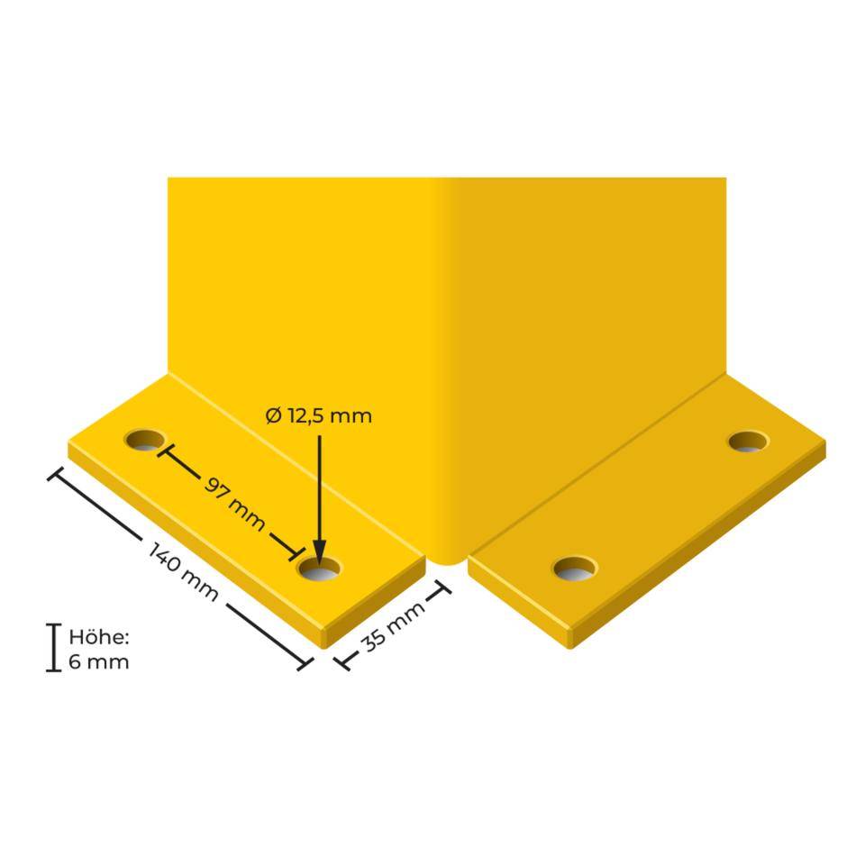 K.57 Set Schutz-Barriere,L-Profil,1m,Anfahrschutz...,Adapter,Planke,Bolzenanker