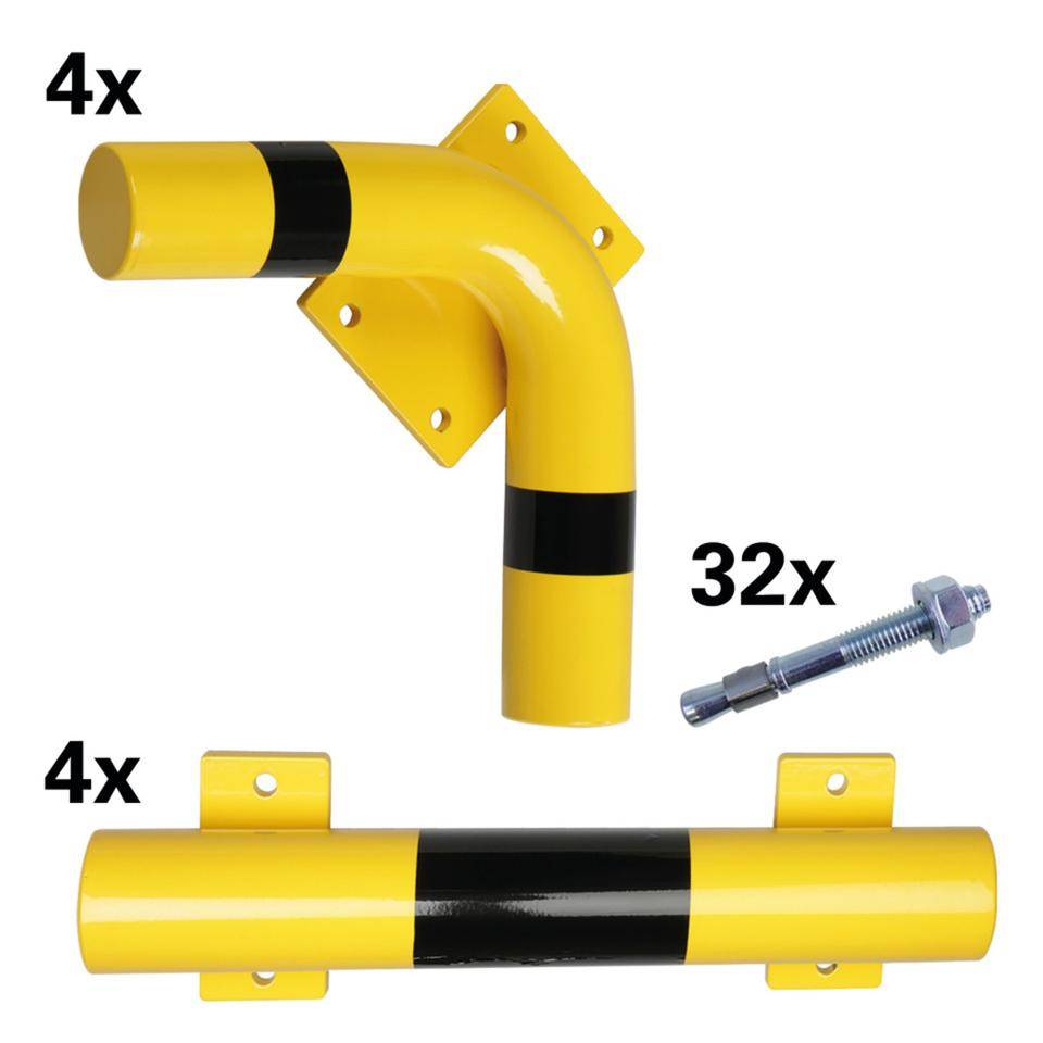 K.57 Vorteils-Set Säulenschutz,4x 800mm Seitenlänge,inkl.Befestig.,gelb/schwarz