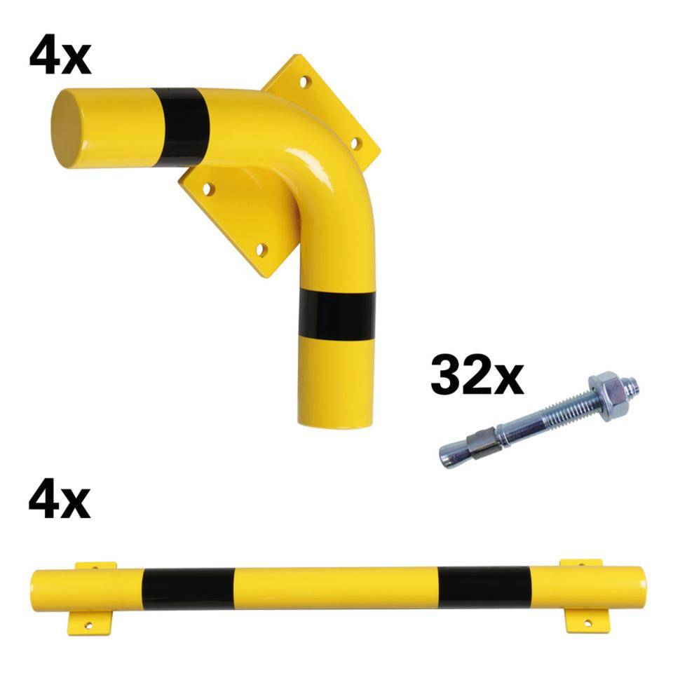 K.57 Vorteils-Set Säulenschutz,4x 1300mm Seitenlänge,inkl.Befestig.,gelb/schwarz