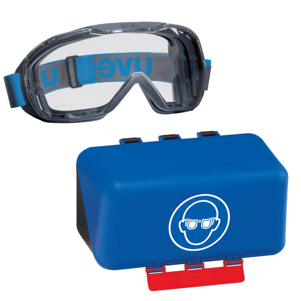 Vorteils-Set Vollsichtbrillen 1,1 uvex Brille megasonic,1 SecuBox,1 Gebotssch.