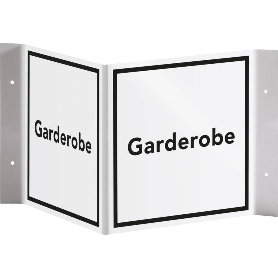 Tür-Nasenschild Garderobe, Kunststoff, 150x150mm