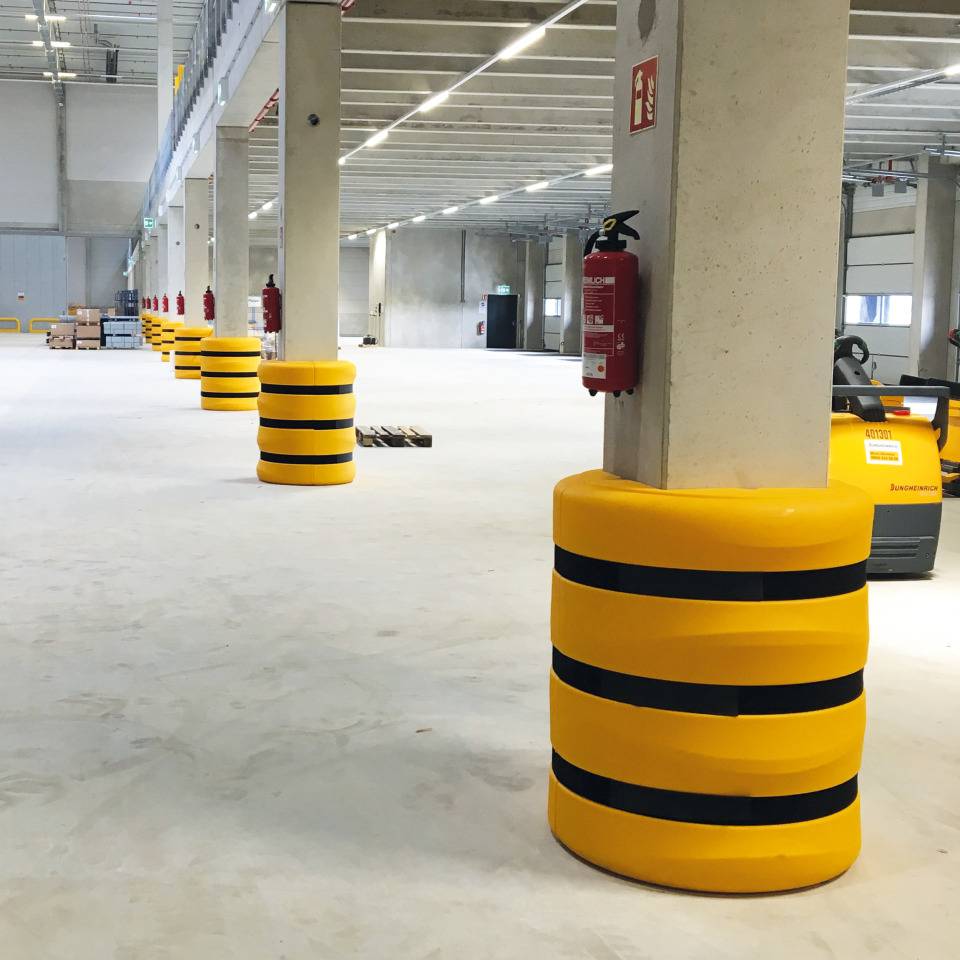 boplan® Pfeiler- und Säulenschutz Kolom Protector KP 600, gelb, Ausschnitt für Säulenmaß 600x600mm, Ø1035mm