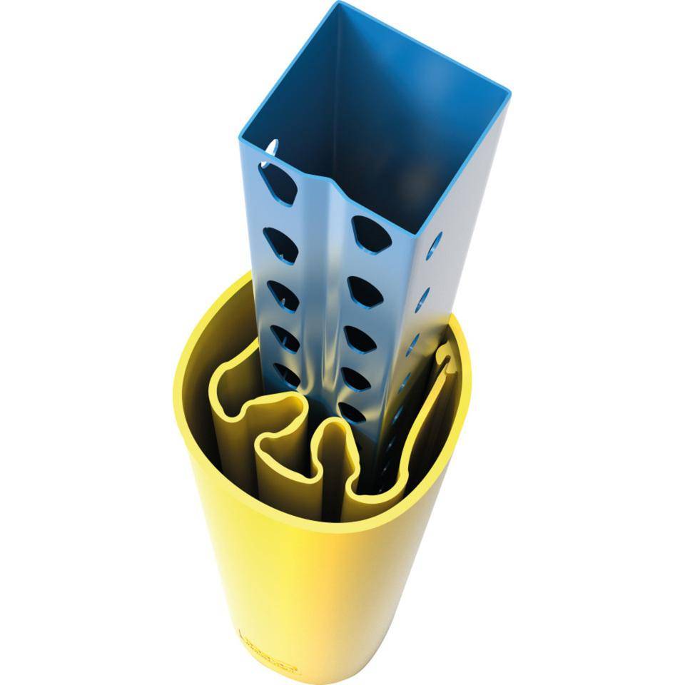 boplan® Regalanfahrschutz RackBull® Large, für 70-80 mm Stützentiefe, flexibel, stapelbar, gelb, Kunststoff, 600mm