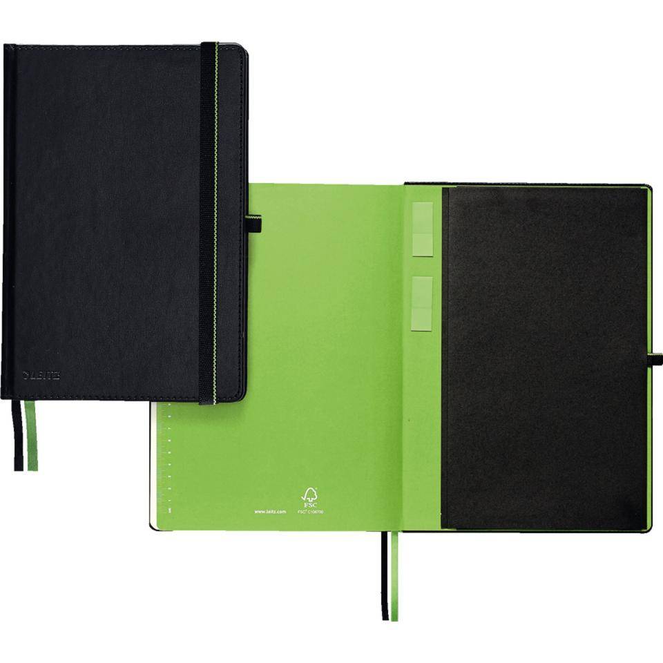 LEITZ Notizbuch Complete, FSC® zertifiziert, fester Einband, schwarz A4, liniert