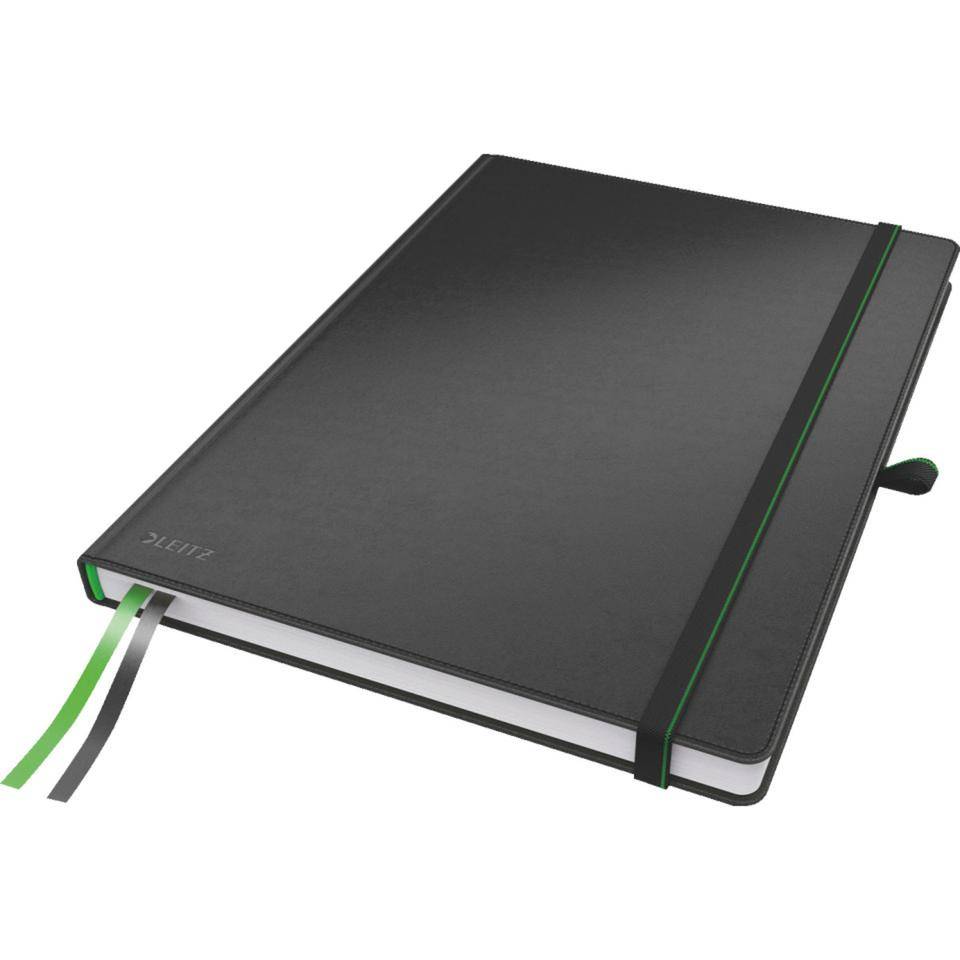 LEITZ Notizbuch Complete, FSC® zertifiziert, fester Einband, schwarz A4, liniert