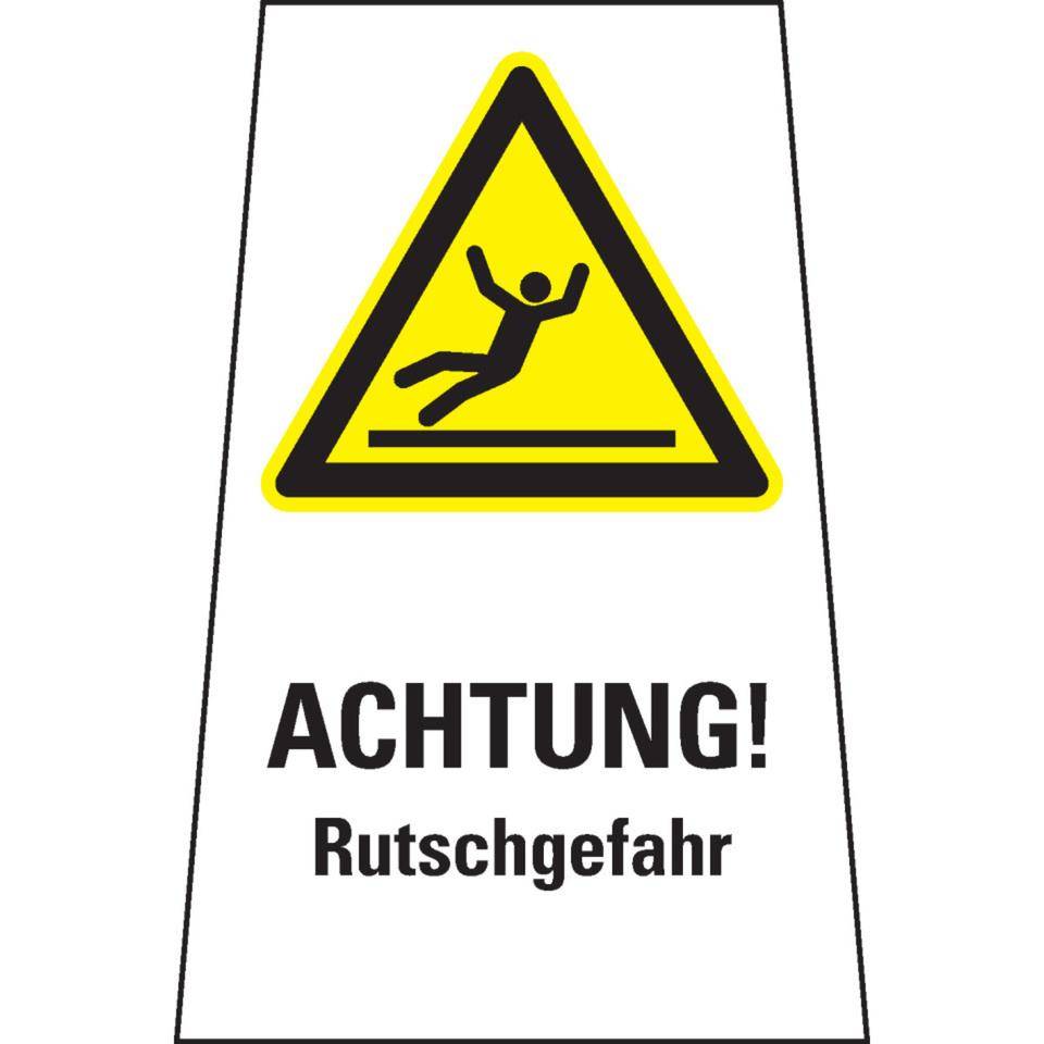 Warnaufsteller Hoch, ACHTUNG! Rutschgefahr, gelb, Polypropylen, 1000mm, 1400g