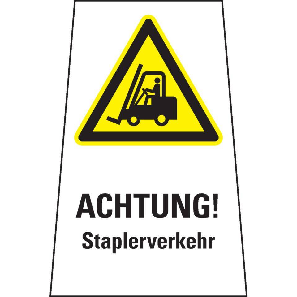 Warnaufsteller Hoch, ACHTUNG! Staplerverkehr, gelb, Polypropylen, 1000mm, 1400g