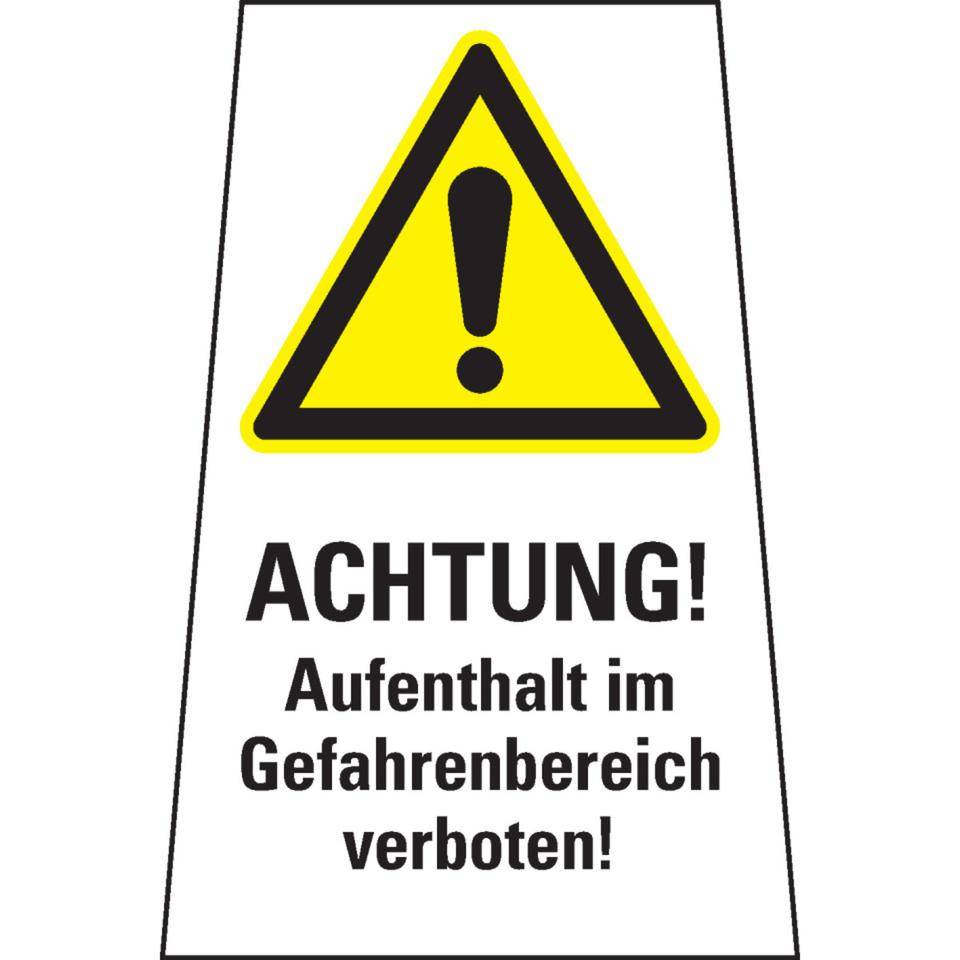 Warnaufsteller Hoch, ACHTUNG! Aufenthalt..., gelb, Polypropylen, 1000mm, 1400g