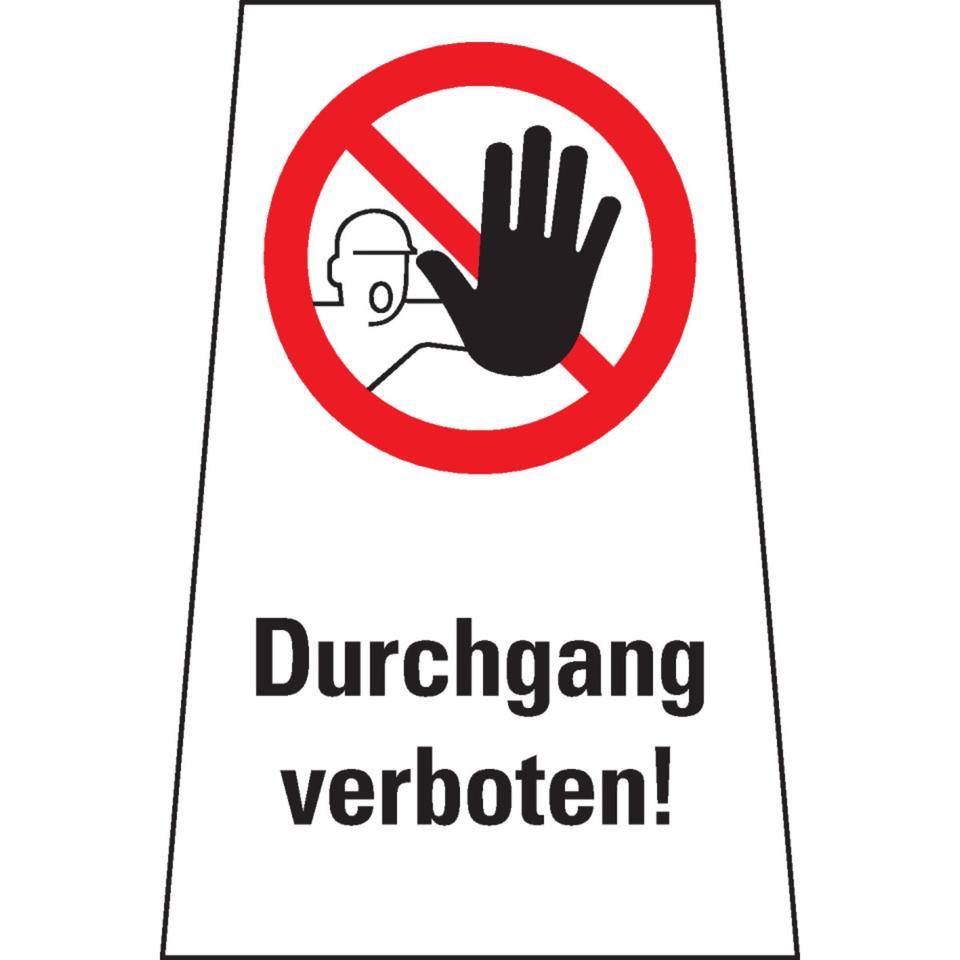 Warnaufsteller Hoch, ACHTUNG! Durchgang verb., gelb, Polypropylen, 1000mm, 1400g