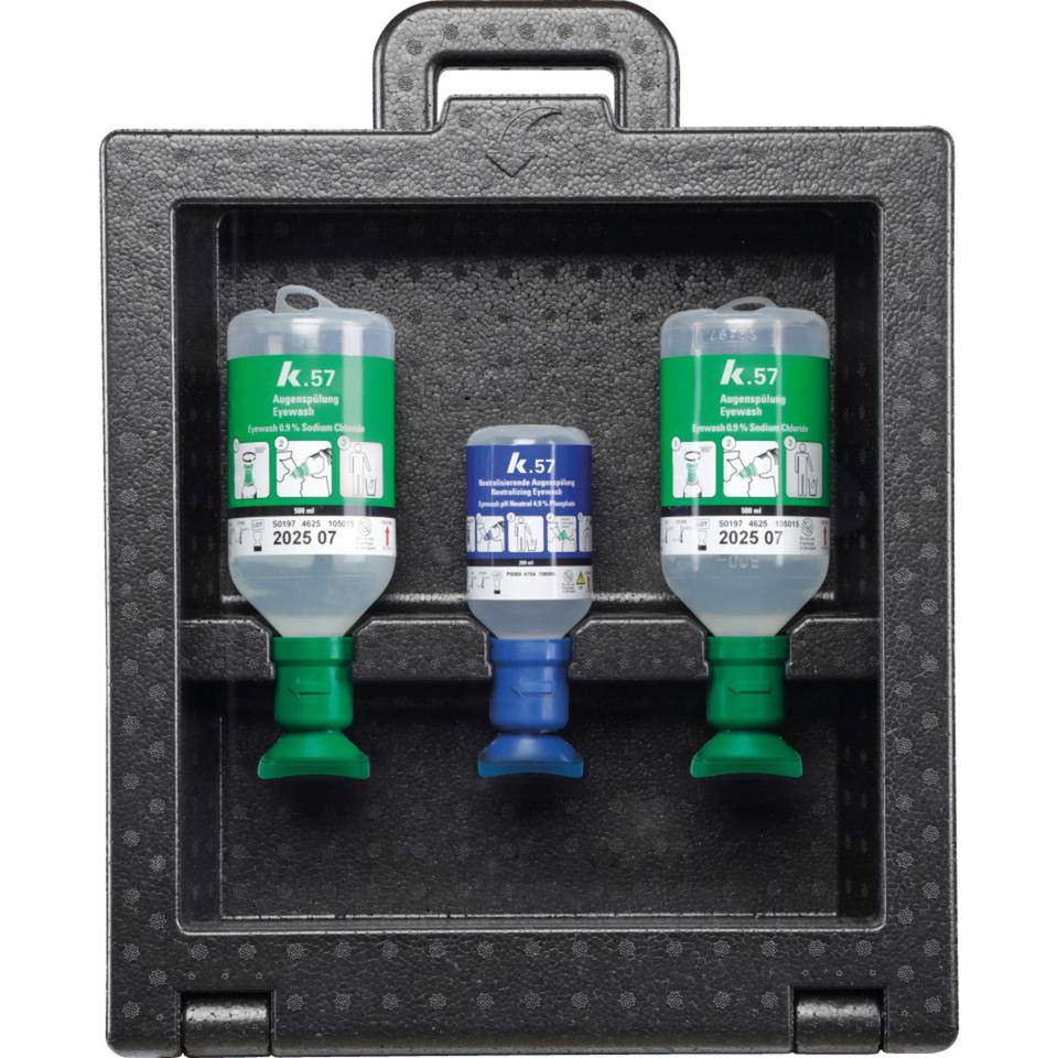 K.57 Set iBox 3 Wandbox Augenspülung, mit 2x500 ml und 1x200ml Augenspülung