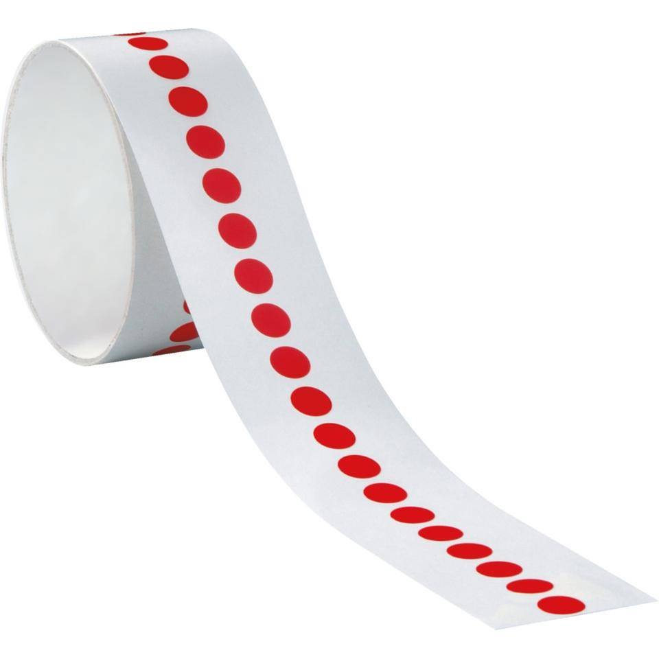 Markierungspunkte, rot, Cellulose-Folie, selbstklebend, Ø 25mm, 100/Rolle