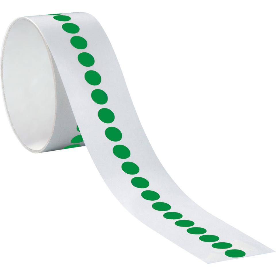 Markierungspunkte, grün, Cellulose-Folie, selbstklebend, Ø 25mm,100/Rolle