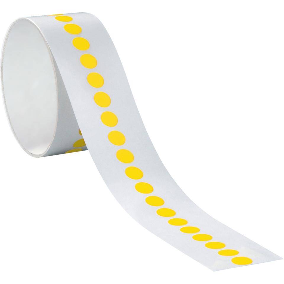 Markierungspunkte, gelb, Cellulose-Folie, selbstklebend, Ø 25mm,100/Rolle