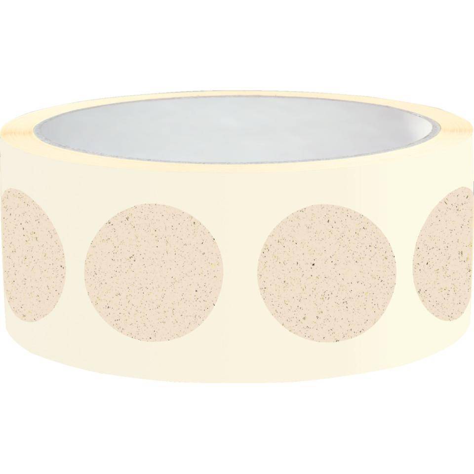 Markierungspunkte, weiß, Primärfaser-Graspapier, selbstklebend, Ø 25mm, 500/Rolle