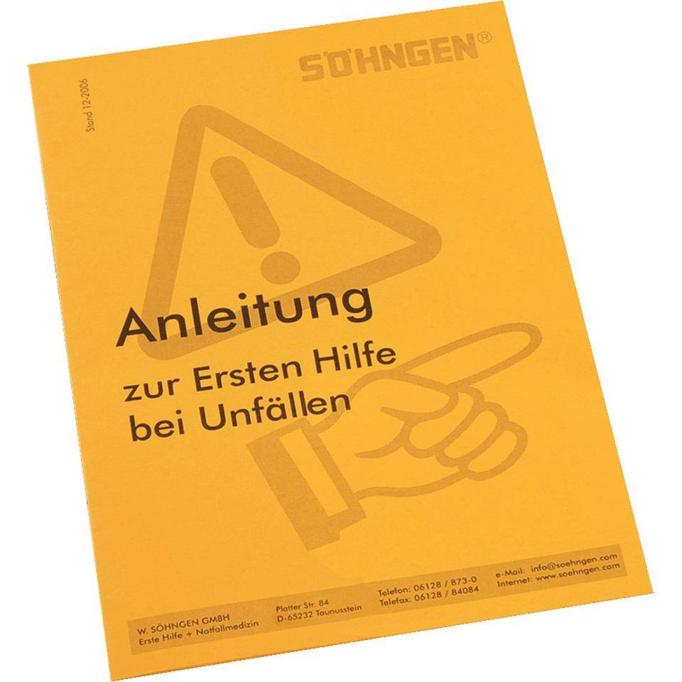 SÖHNGEN® Informationsbroschüre, zur Ersten-Hilfe bei Unfällen