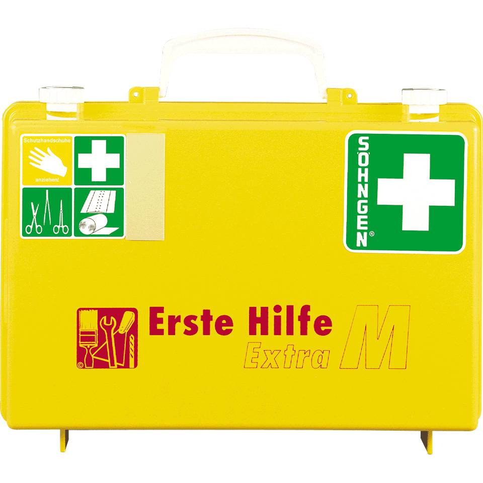 SÖHNGEN® Erste-Hilfe-Koffer Handwerk Extra M, DIN 13157:2021, leuchtgelb