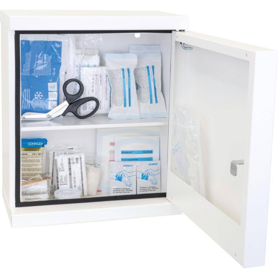 SÖHNGEN® Verbandschrank NovoLine 2, Füllung DIN 13169, weiß, 360x560x200mm