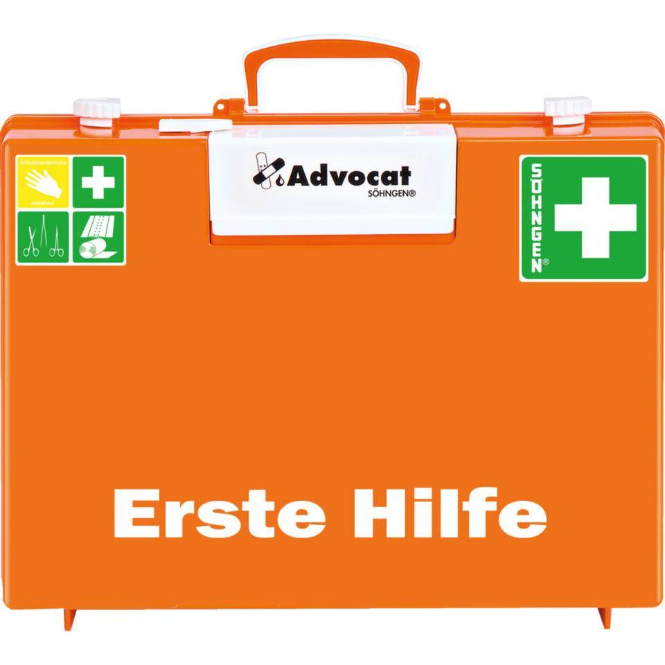 SÖHNGEN® Erste-Hilfe-Koffer Advocat, DIN 13169,orange,inkl. Pflasterspender