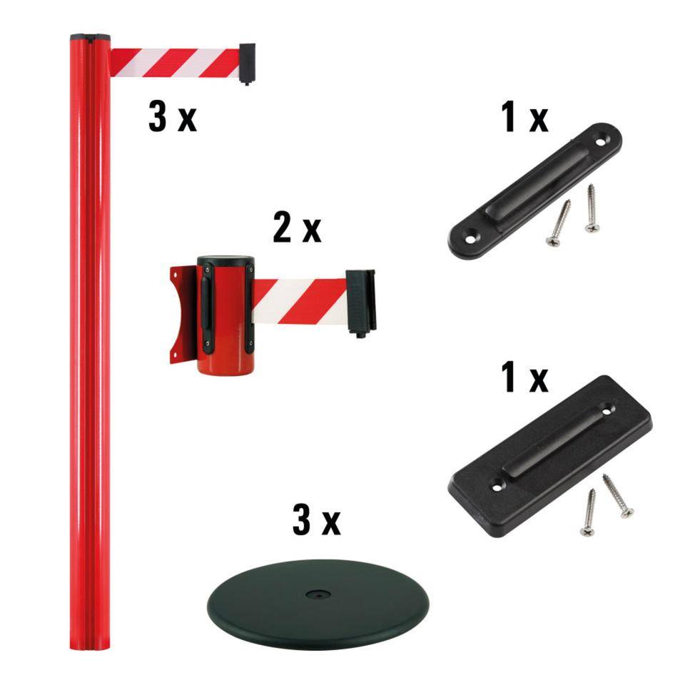 K.57 Vorteils-Set Absperrpfosten, rot, Aluminium