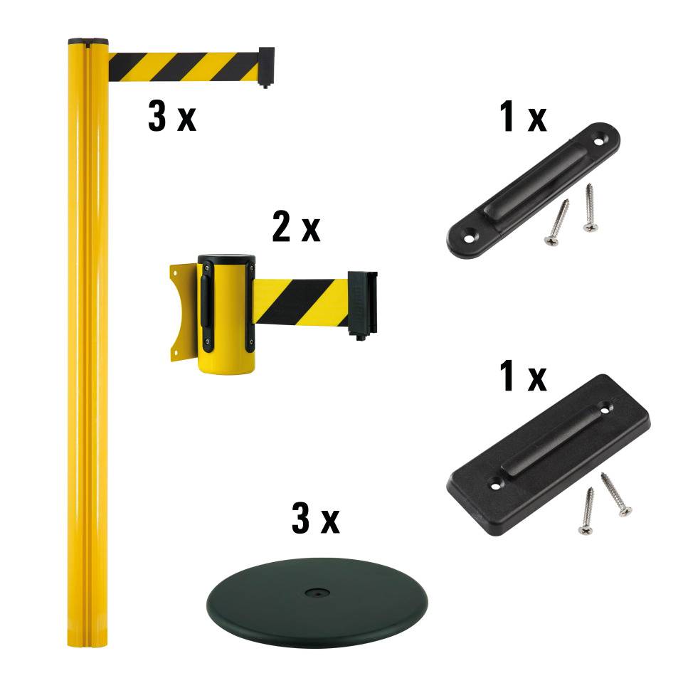 K.57 Vorteils-Set Absperrpfosten, gelb, Aluminium