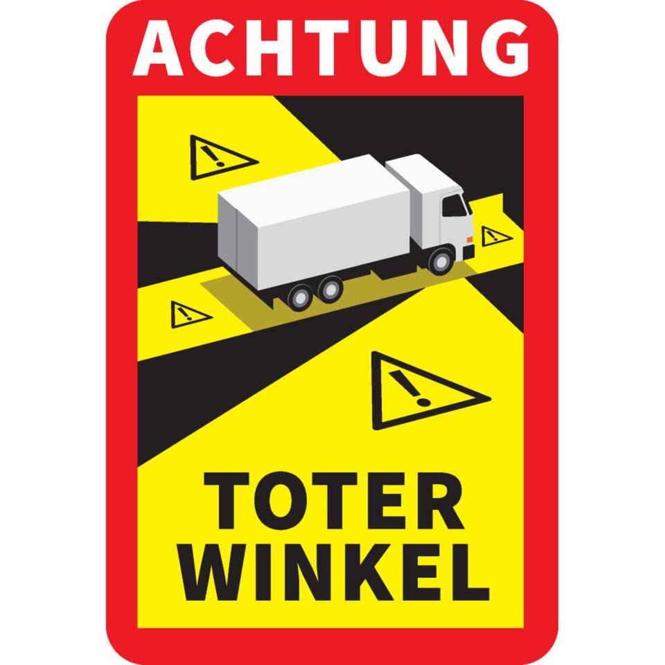 Aufkleber Achtung Toter Winkel, für Fahrzeuge über 3,5 t, Folie, 250x170mm