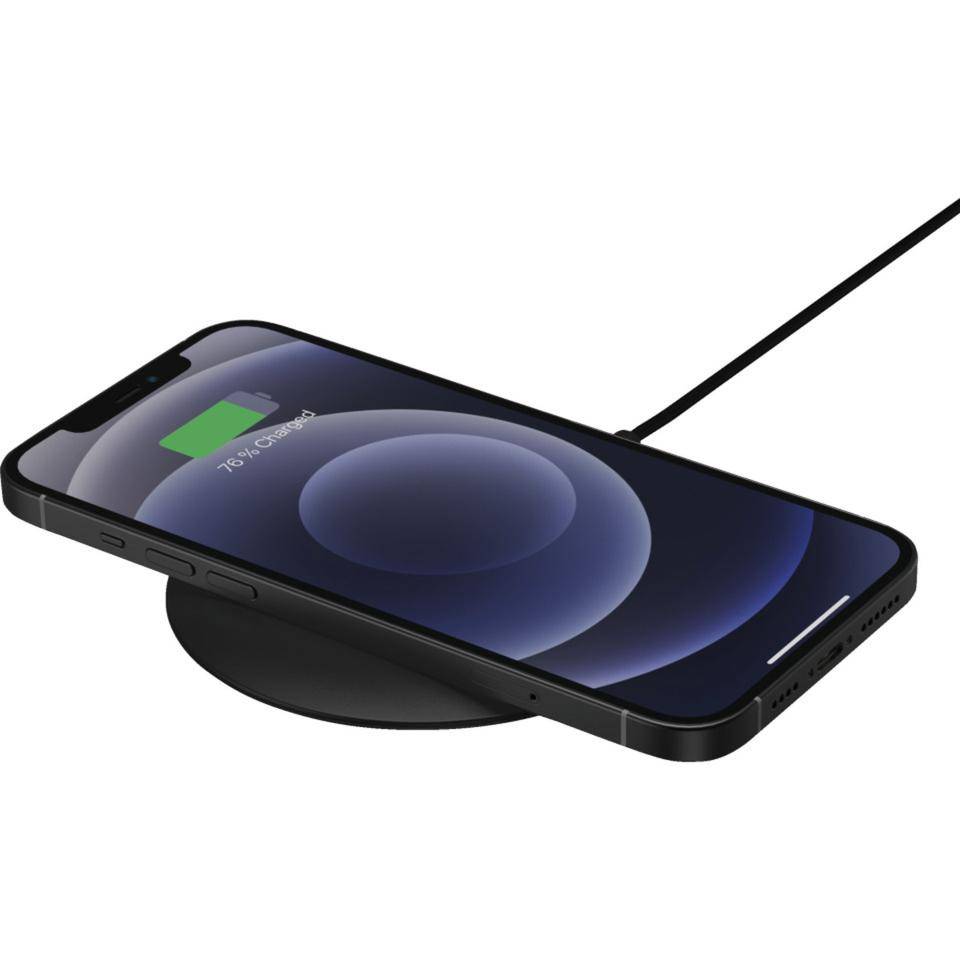 ANSMANN Qi Ladegerät, für alle Qi-fähigen Smartphones, kabellos,ABS, Ø 100mm, 130g