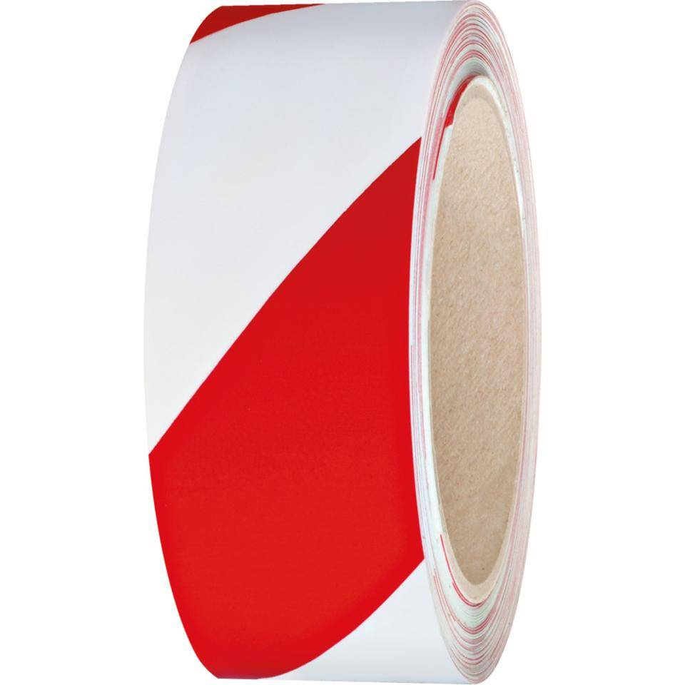 K.57 Bodenmarkierungsband, rot/weiß, PVC-Folie, 50mm, 33m/Rolle
