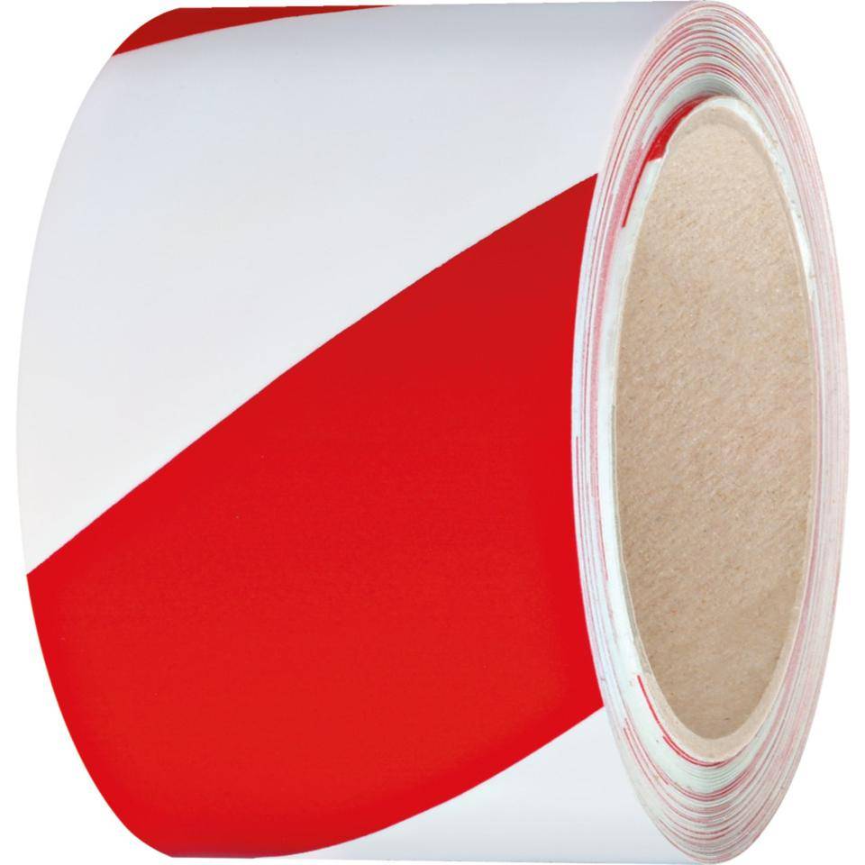 K.57 Bodenmarkierungsband, rot/weiß, PVC-Folie, 75mm, 33m/Rolle