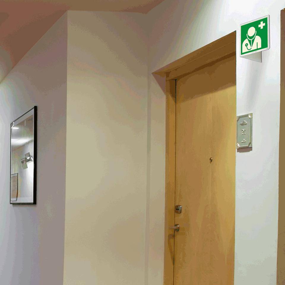 PERMALIGHT® power langnachleuchtend Nasenschild Arzt, ASR/ISO, Kunststoff, 200x200mm