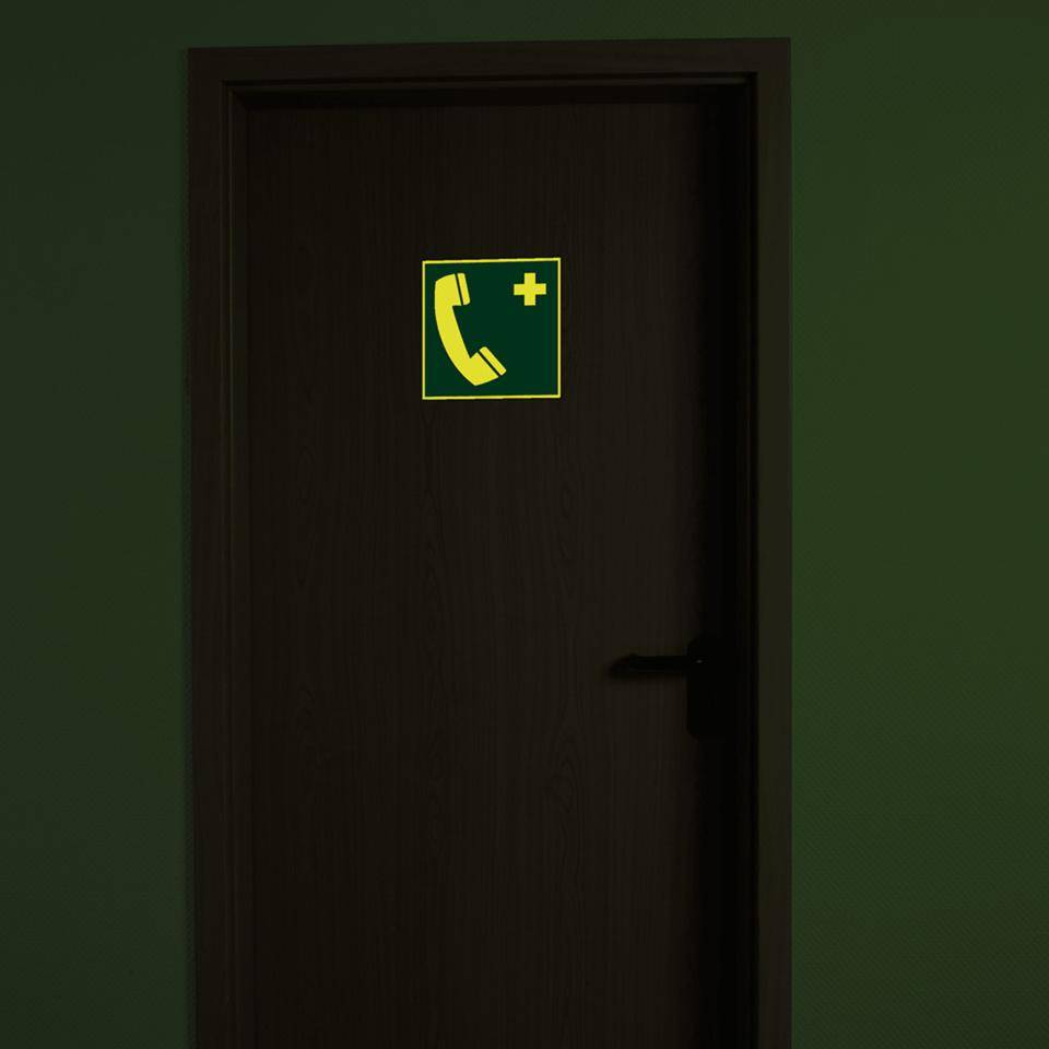 PERMALIGHT® power langnachleuchtend Rettungszeichen Notruftelefon, ASR/ISO, Kunststoff, 200x200mm