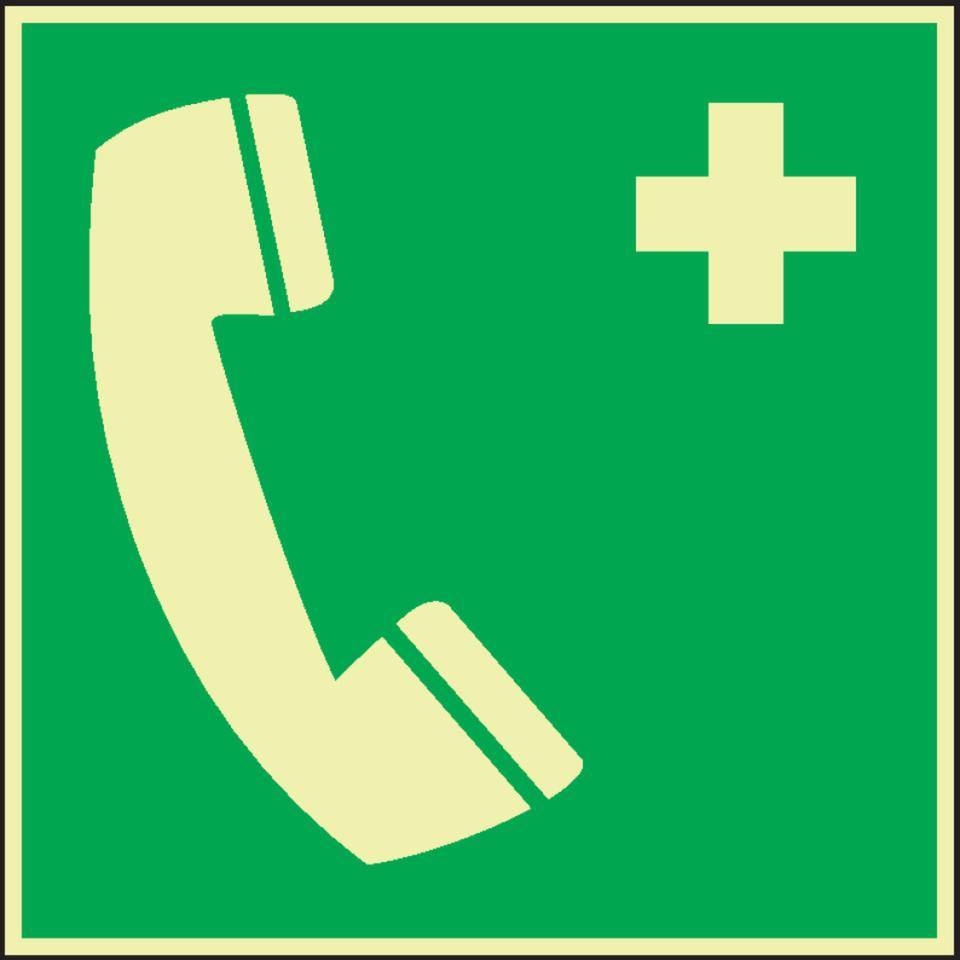 PERMALIGHT® power langnachleuchtend Rettungszeichen Notruftelefon, ASR/ISO, Kunststoff, 200x200mm