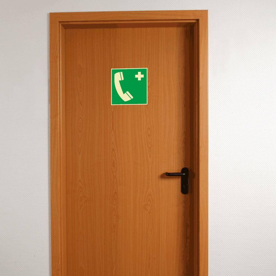 PERMALIGHT® power langnachleuchtend Rettungszeichen Notruftelefon, ASR/ISO, Kunststoff, 200x200mm