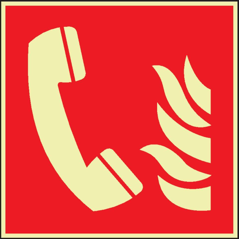 PERMALIGHT® power langnachleuchtend Brandschutzzeichen Brandmeldetelefon, ASR/ISO, Folie, 200x200mm