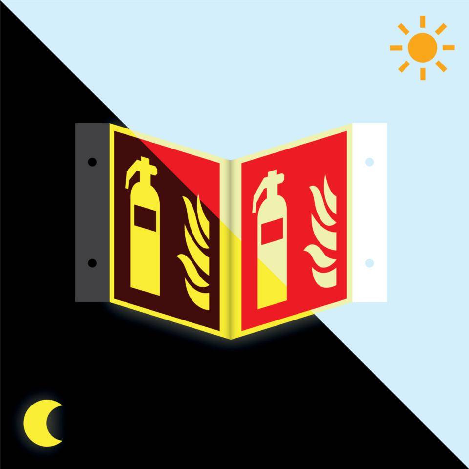 PERMALIGHT® power langnachleuchtend Nasenschild Feuerlöscher, ASR/ISO, Kunststoff, 300x300mm