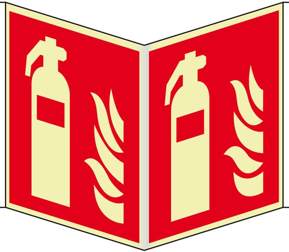 PERMALIGHT® power langnachleuchtend Nasenschild Feuerlöscher, ASR/ISO, Kunststoff, 300x300mm