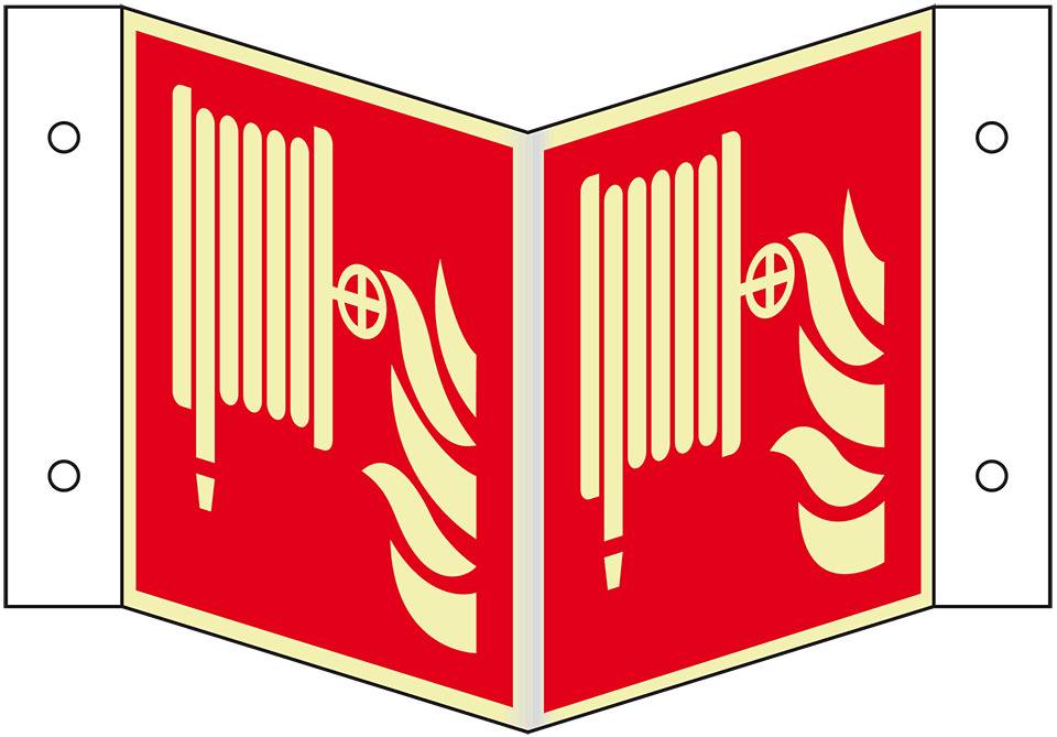 PERMALIGHT® power langnachleuchtend Nasenschild Löschschlauch, ASR/ISO, Kunststoff, 200x200mm