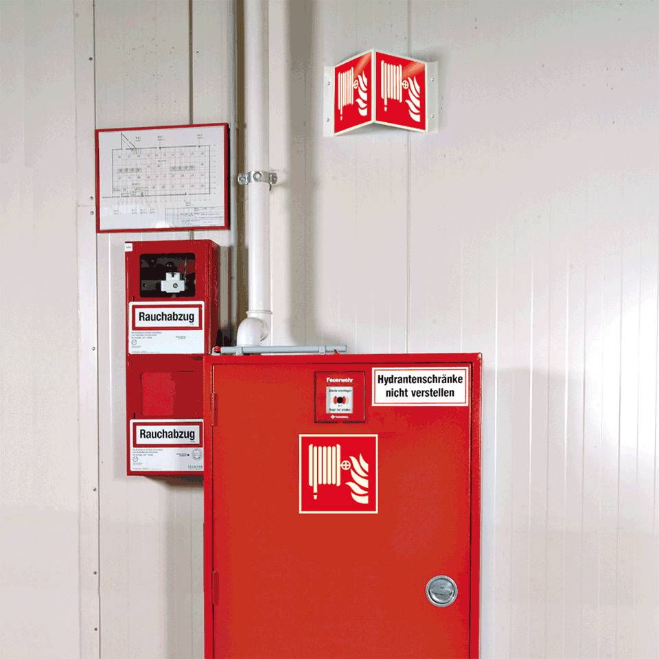 PERMALIGHT® power langnachleuchtend Nasenschild Löschschlauch, ASR/ISO, Kunststoff, 200x200mm