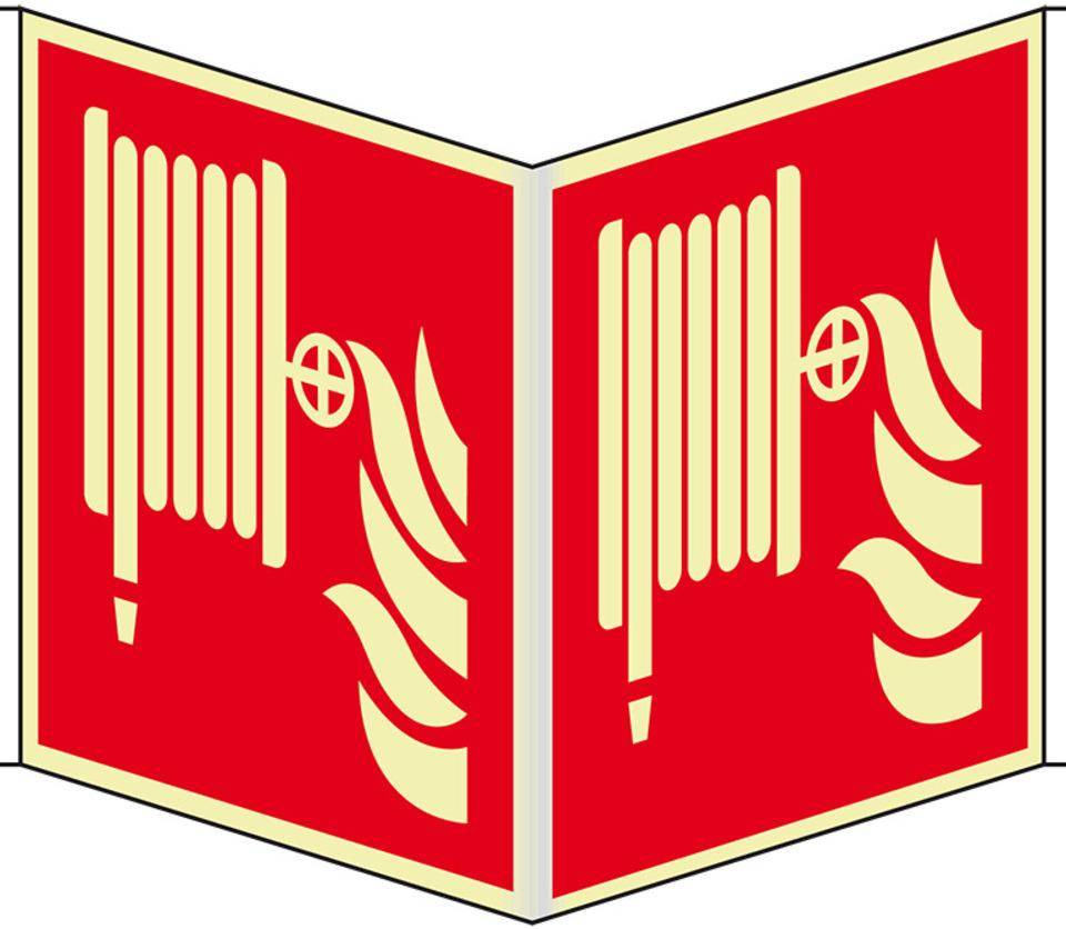 PERMALIGHT® power langnachleuchtend Nasenschild Löschschlauch, ASR/ISO, Kunststoff, 200x200mm