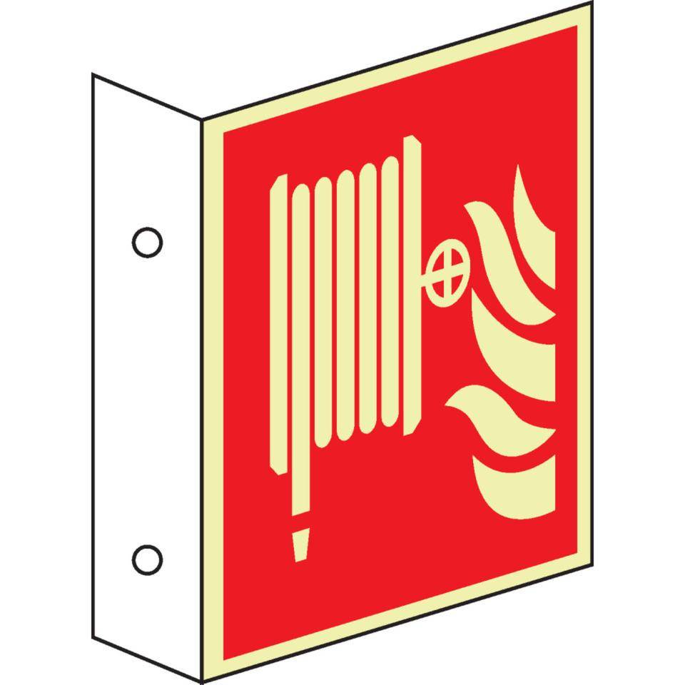 PERMALIGHT® power langnachleuchtend Fahnenschild Löschschlauch, ASR/ISO, Kunststoff, 200x200mm