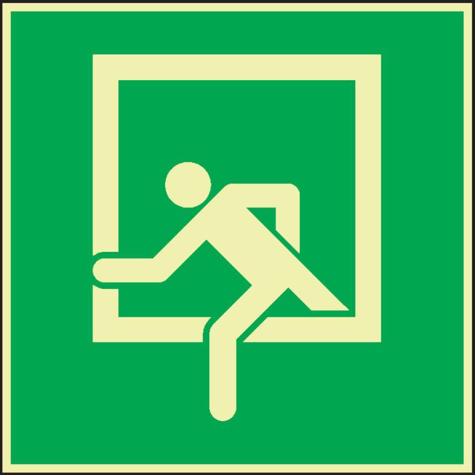 PERMALIGHT® power langnachleuchtend Rettungszeichen Notausstieg,ASR/DIN, Kunststoff, 200x200mm