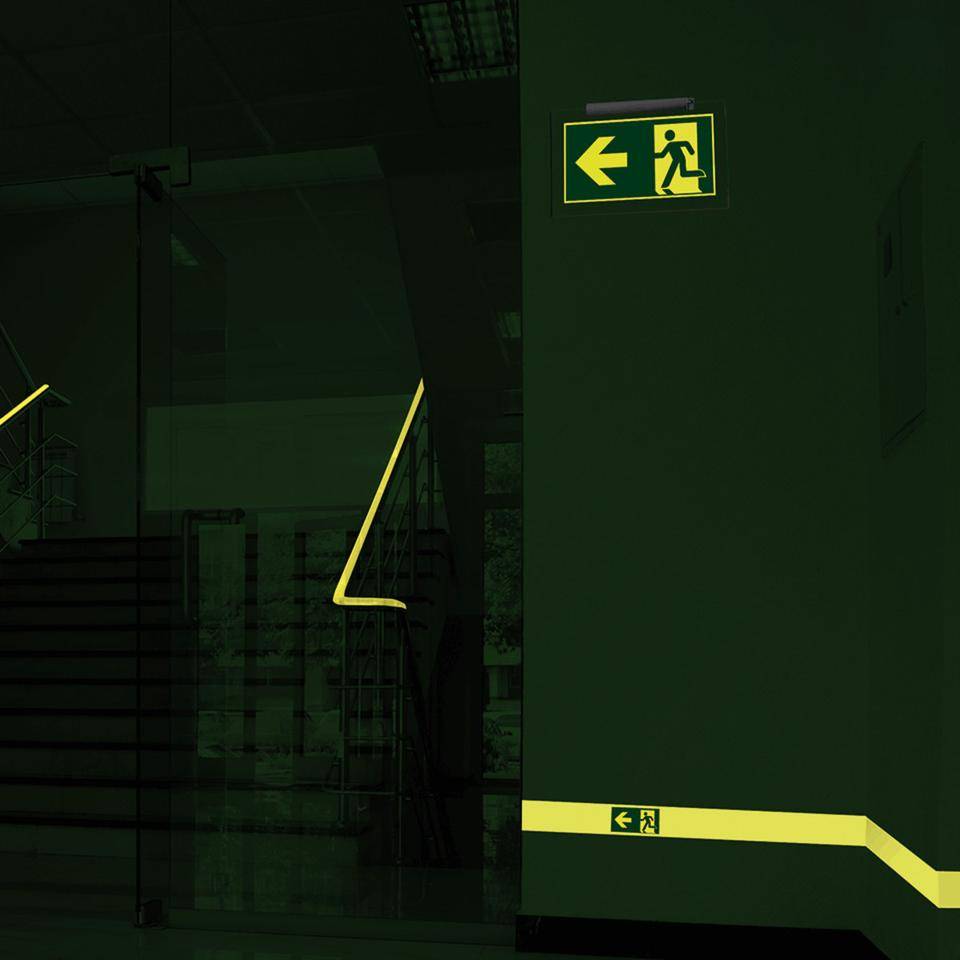 PERMALIGHT® power langnachleuchtend Rettungszeichen Rettungsweg rechts/links, doppelseitig, Kunststoff, 400x200mm