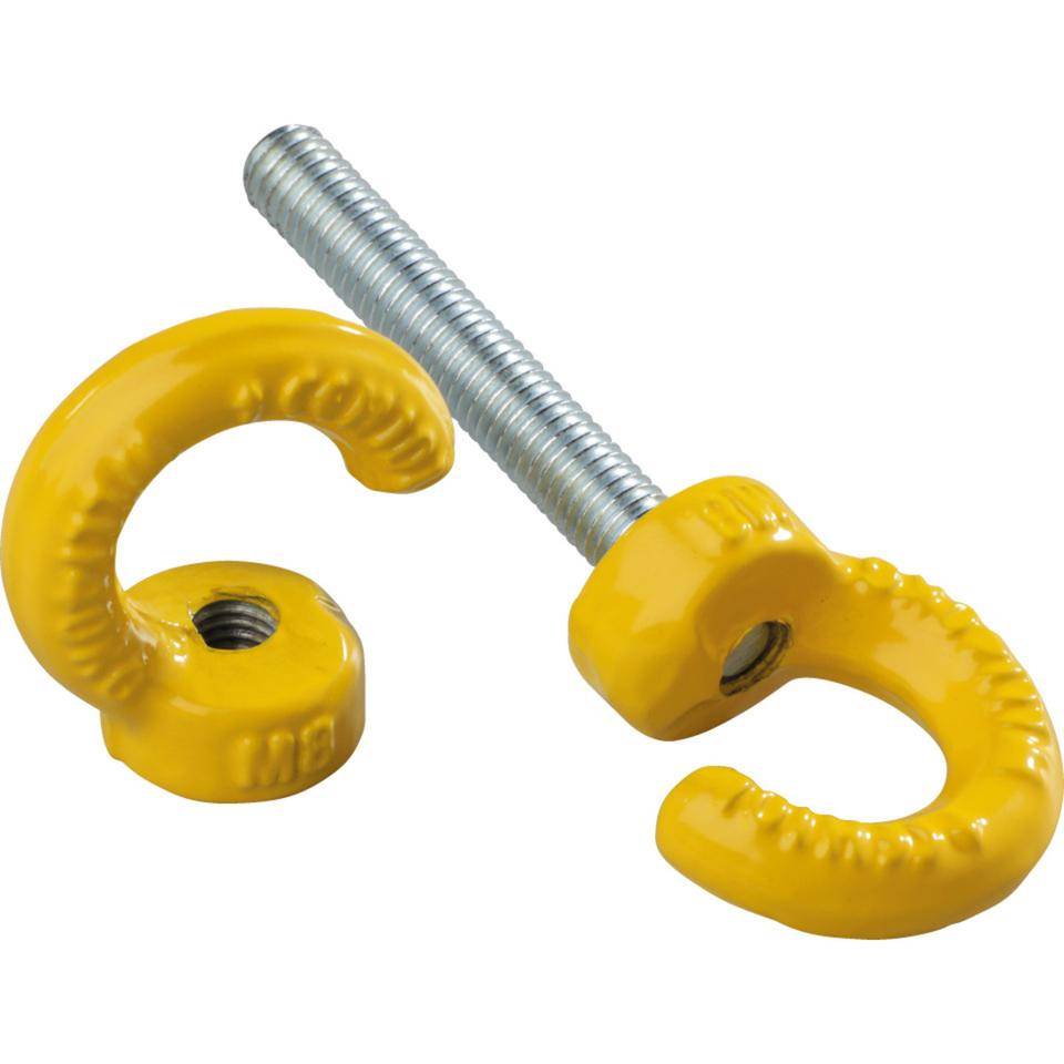 K.57 Hakenösen-System f.Schutzpfosten Light,gelb,2 Ösen,Distanzst.,Gewindestange