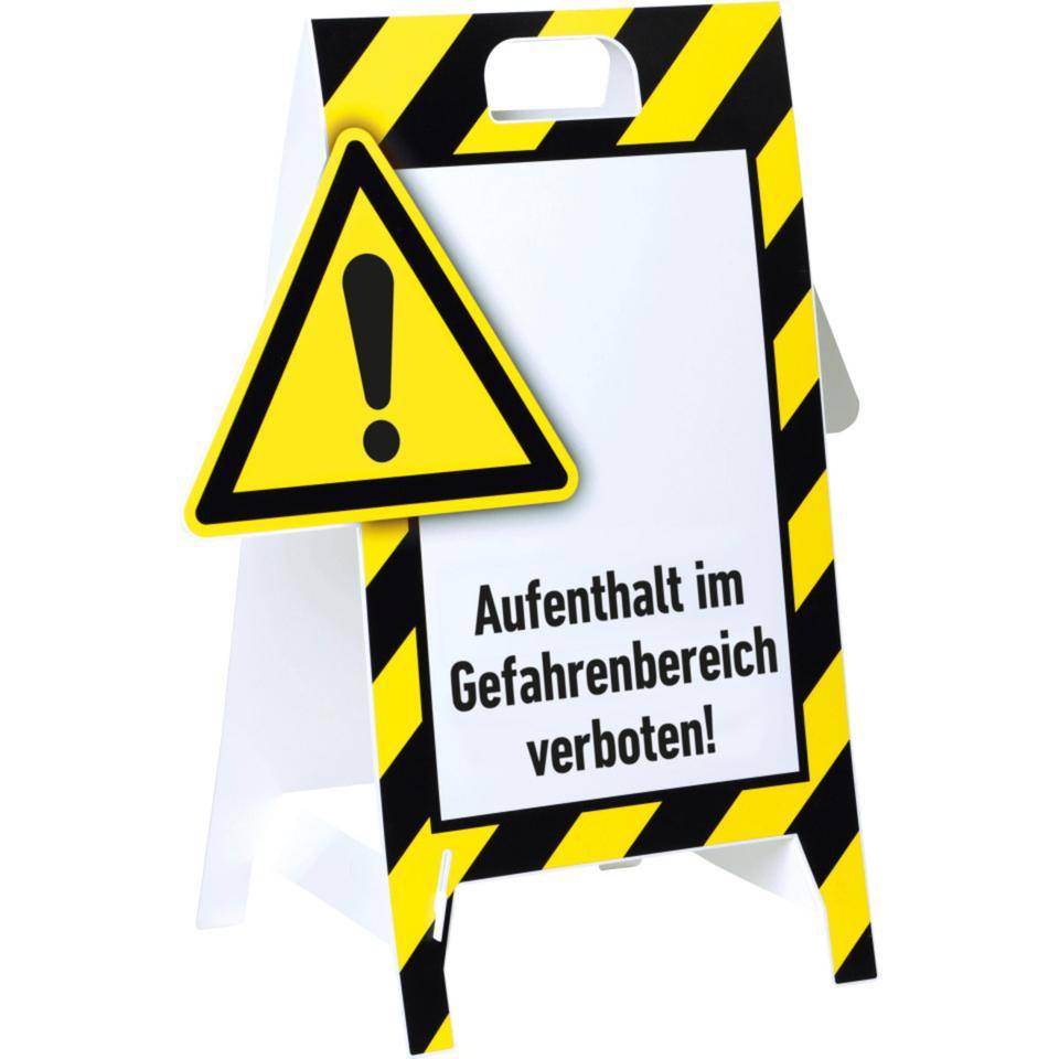 Warnaufsteller 3D-Optik, ...Gefahrenbereich verboten, Kunststoff, 480x650mm, 300g